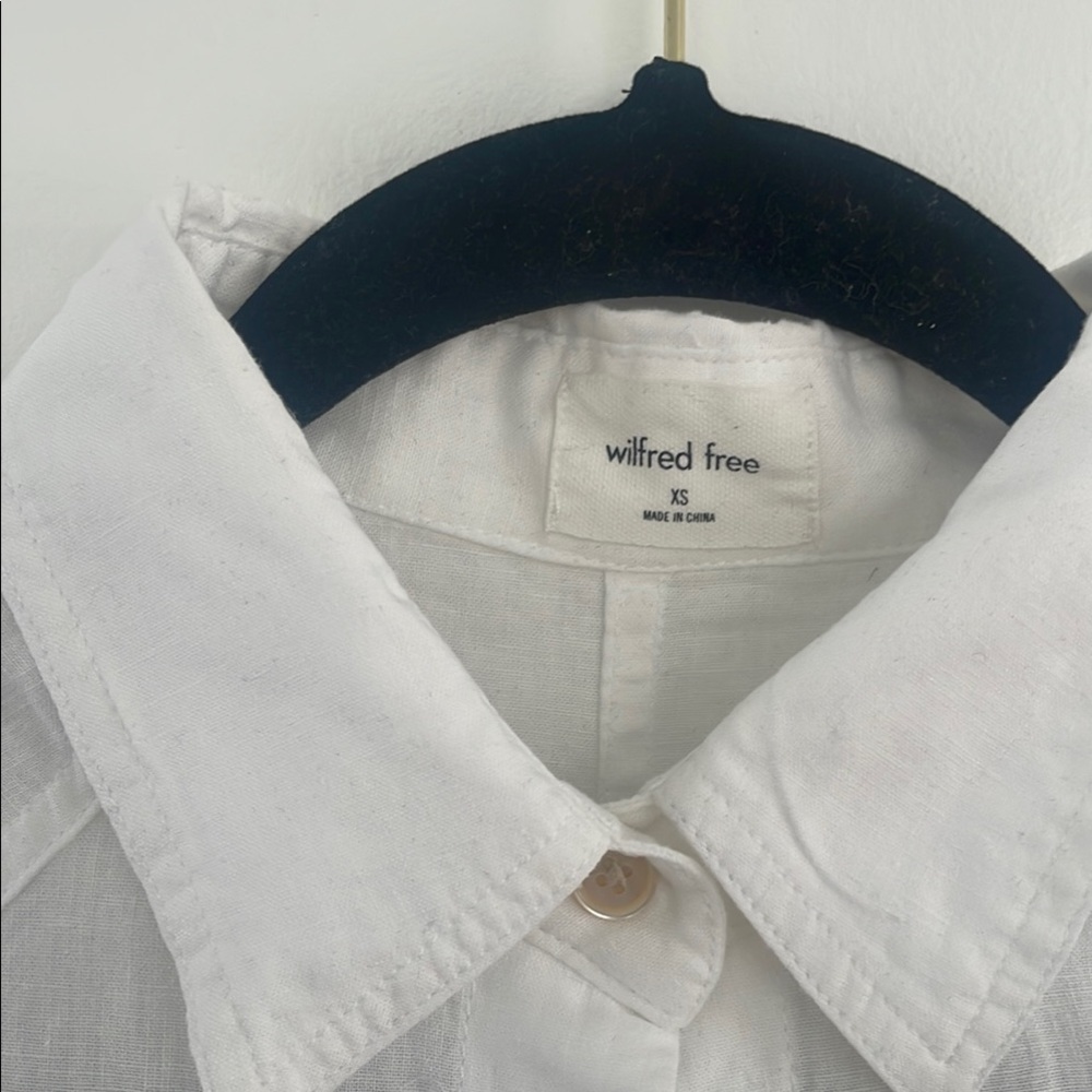 Aritzia White Linen Shirt
